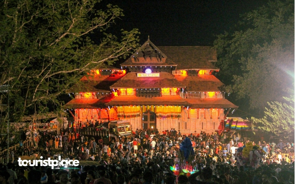 Decorated elephants and huge crowd during Thrissur Pooram festival celebration at Vadakkunnathan Temple in Thrissur Kerala